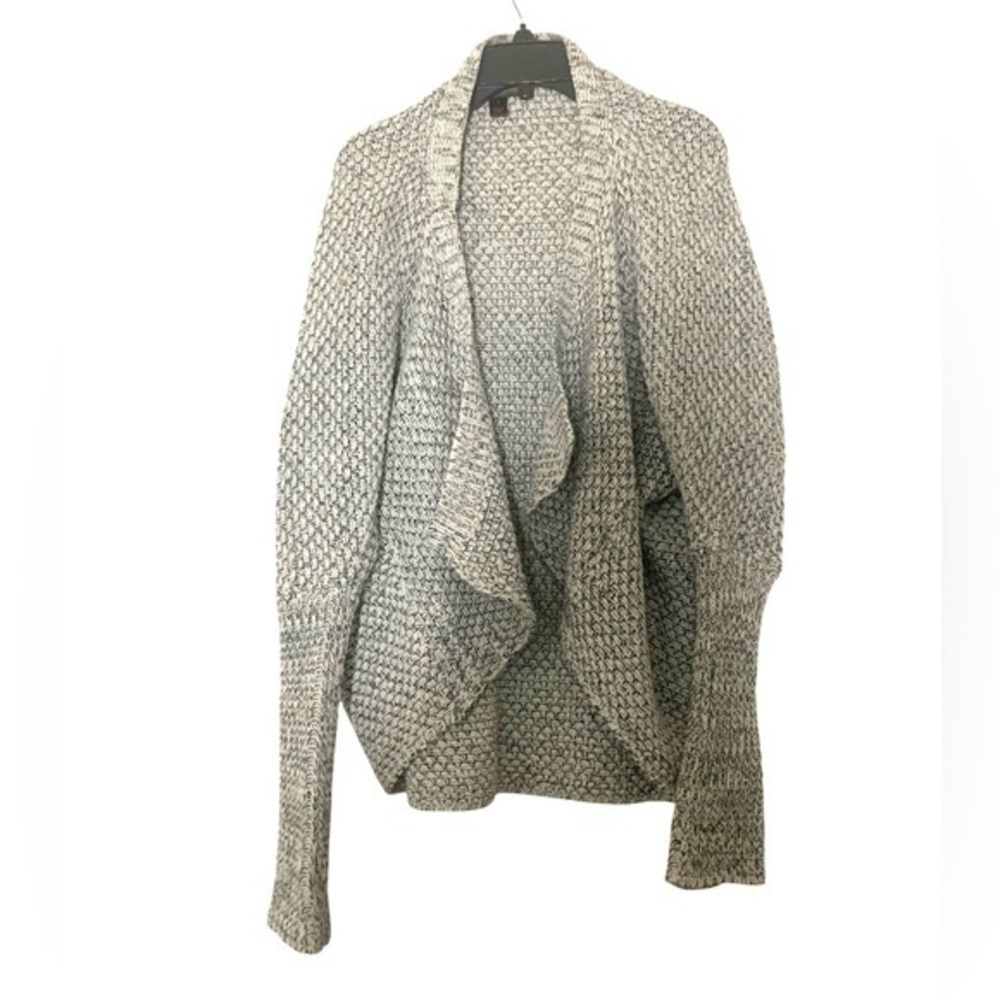 J.J. Basics Popcorn Knit Cardigan Dolman Sleeve Casual Basic Heather Grey Small